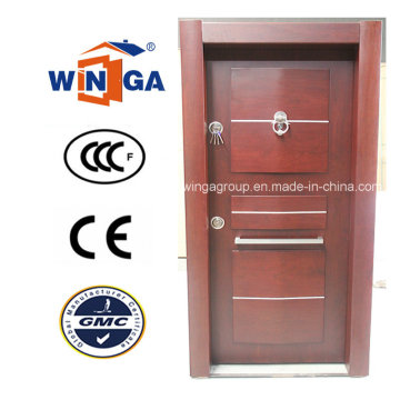 Africa Security Steel MDF porte blindée en placage de bois (W-T27)